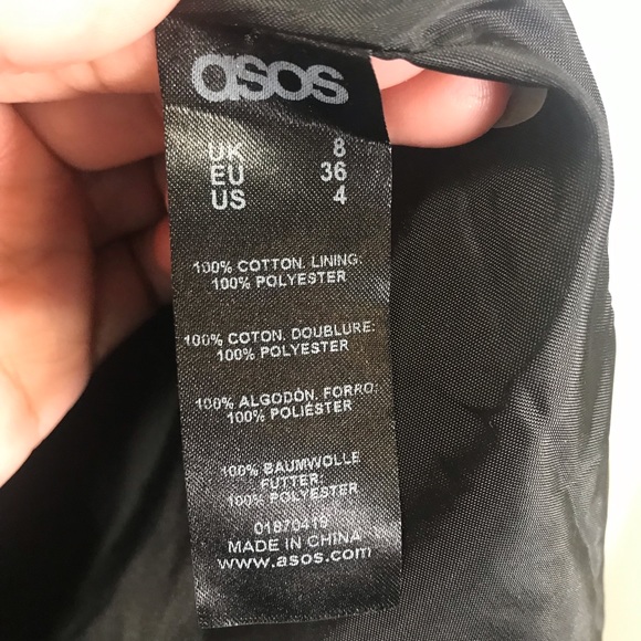 Asos black backless  3/4 sleeves mini prom dress size 4 Petite - Picture 8 of 11